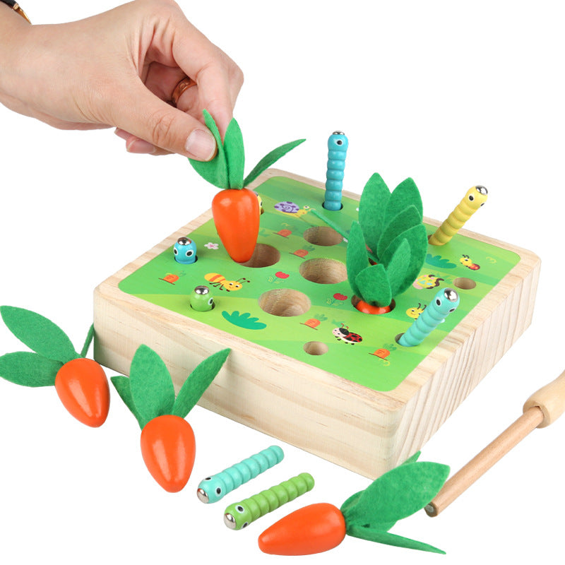 Hot Selling Children'S Early Education Toys Wooden Pull Carrot Puzzle Game