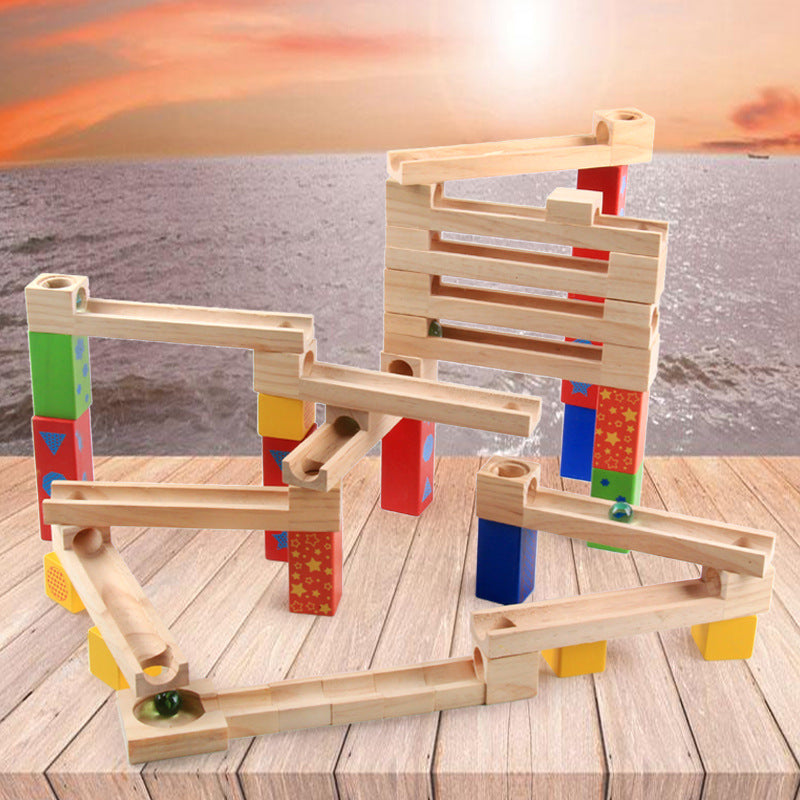 Children's Educational Parent-child Ball Track Slide Blocks