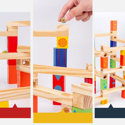 Children's Educational Parent-child Ball Track Slide Blocks