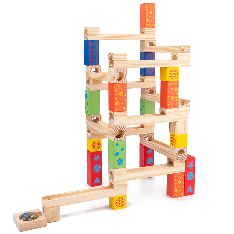 Children's Educational Parent-child Ball Track Slide Blocks