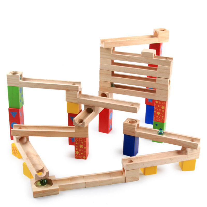 Children's Educational Parent-child Ball Track Slide Blocks