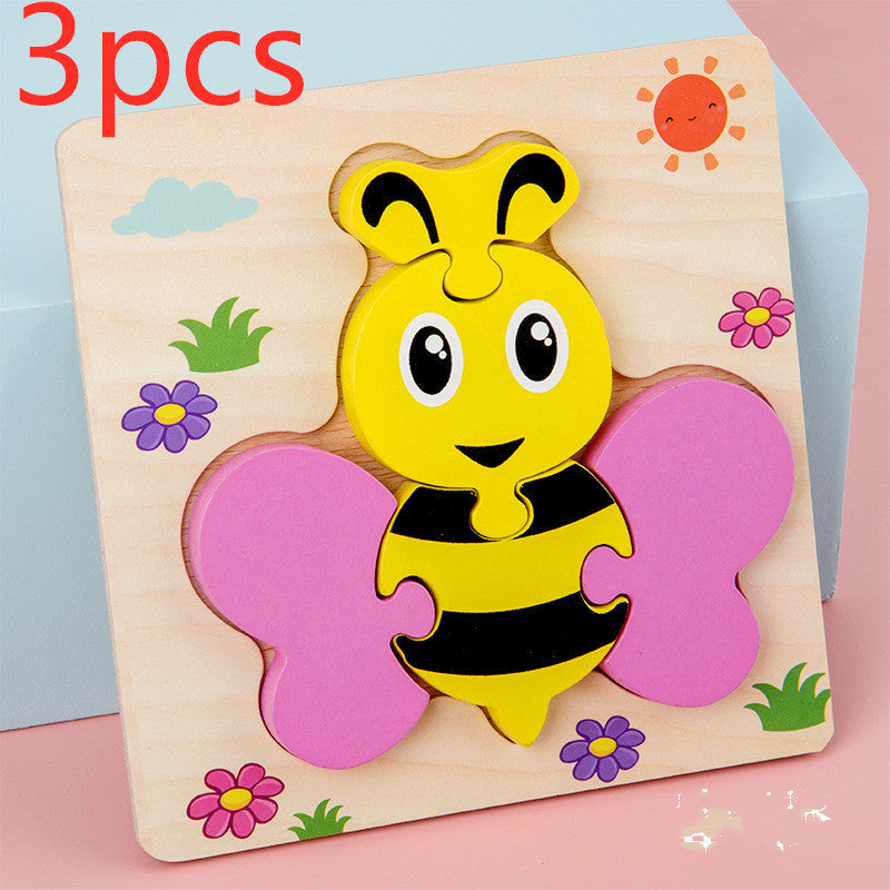 Baby Toys Wooden 3d Puzzle Tangram Shapes Learning Cartoon