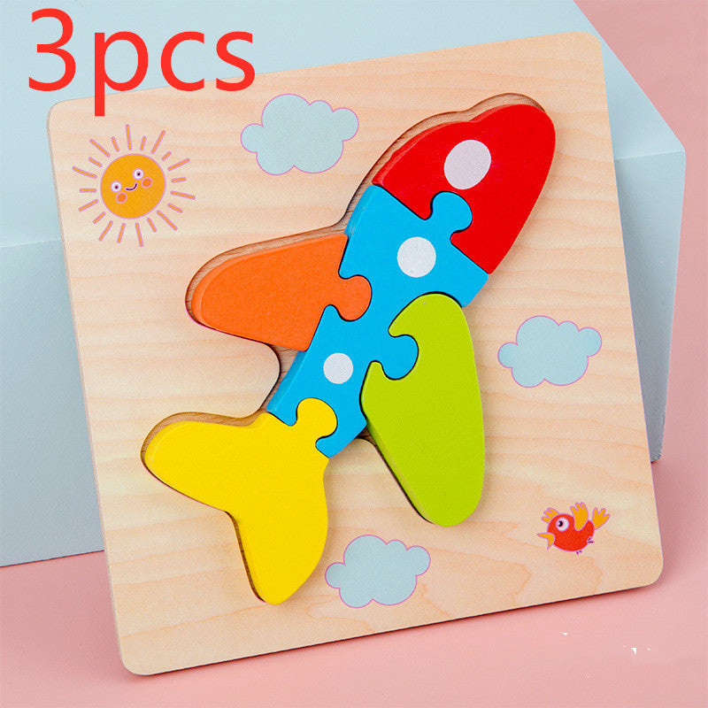 Baby Toys Wooden 3d Puzzle Tangram Shapes Learning Cartoon