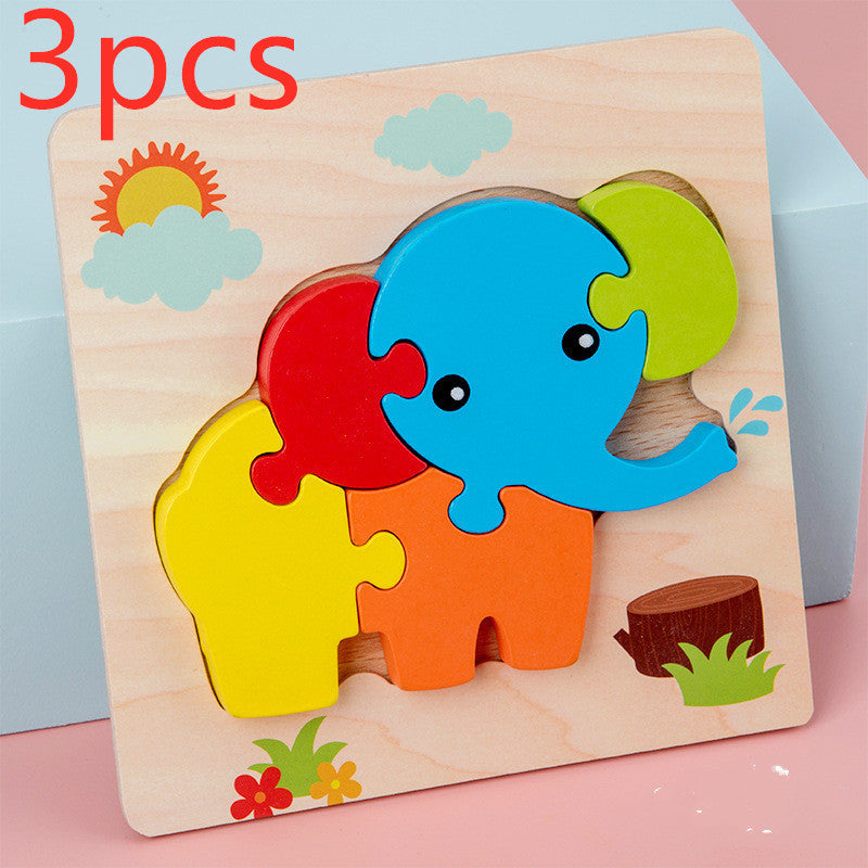 Baby Toys Wooden 3d Puzzle Tangram Shapes Learning Cartoon