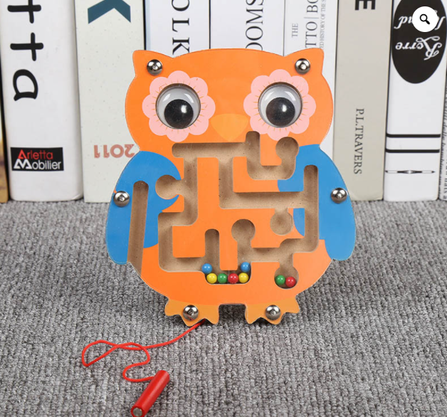 Children Magnetic Maze Toy Kids Wooden Puzzle Game Toy Kids