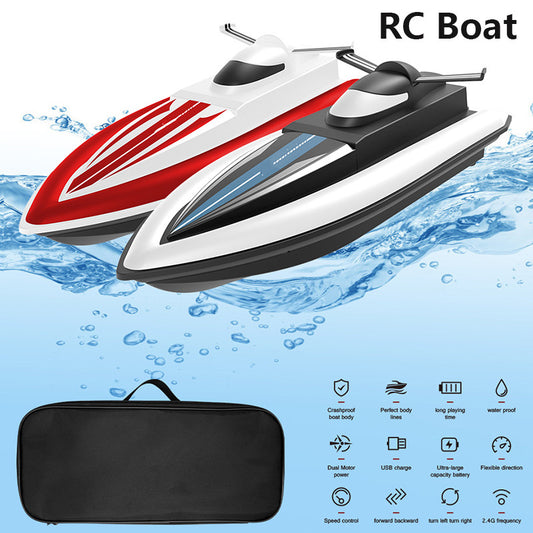 RC Boat Toy High Speed Racing Boat Waterproof 2.4G Electric Radio