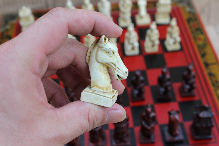 Terracotta chess pieces