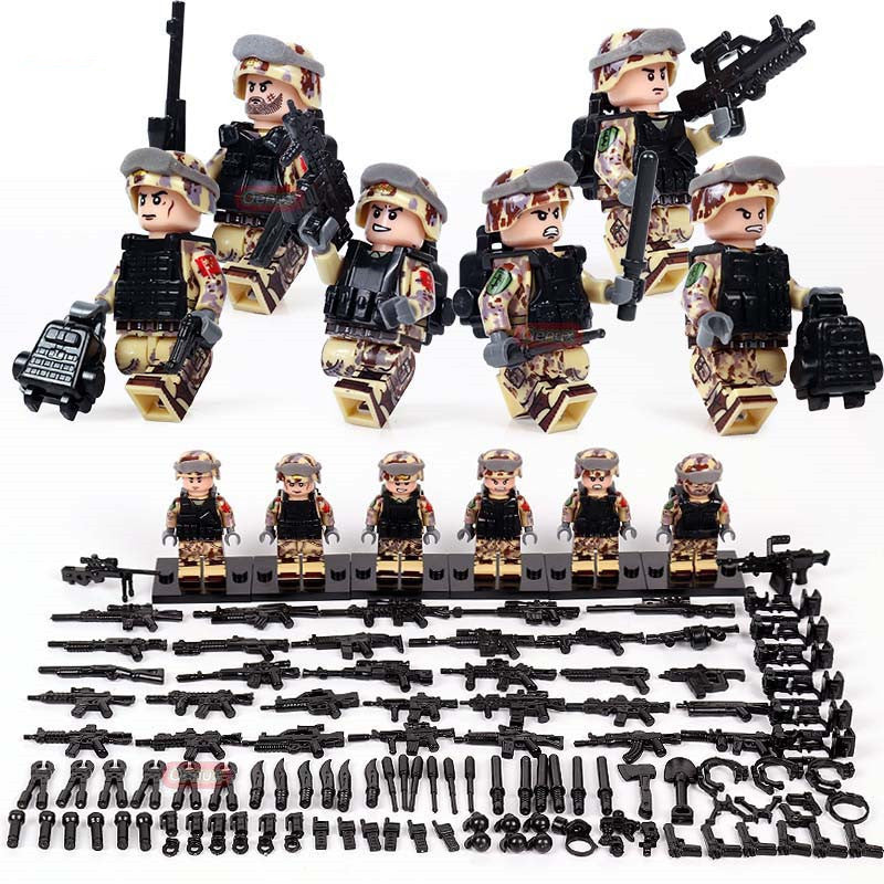 Military minifigures assembled children's toys