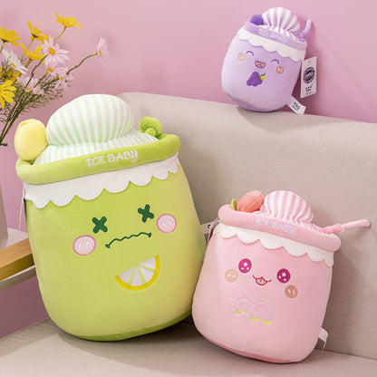 Ice And Snow Milky Tea Cup Pillow Doll Cute Plush Toy Prize