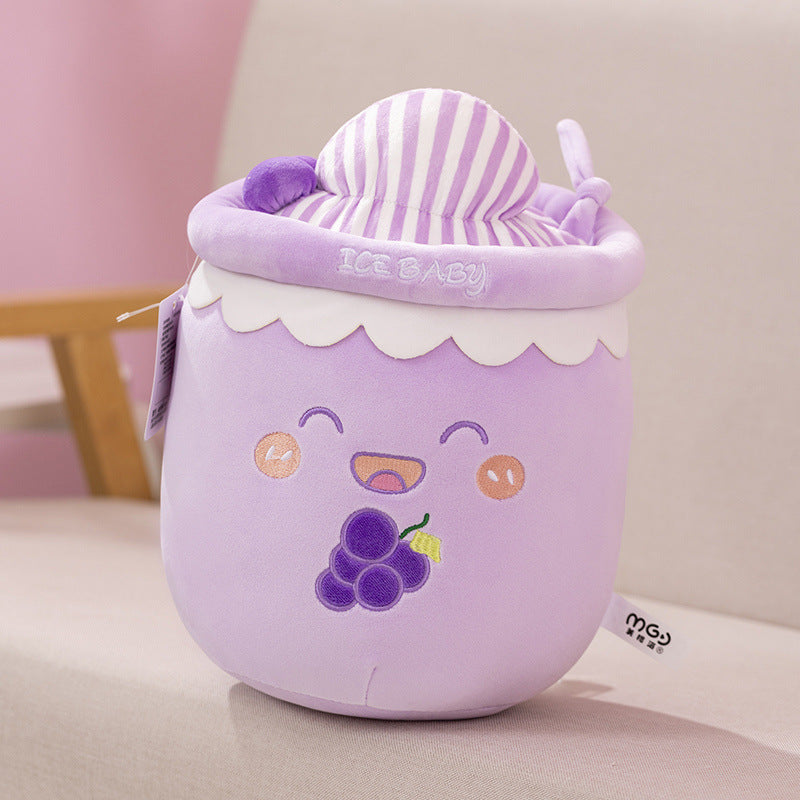 Ice And Snow Milky Tea Cup Pillow Doll Cute Plush Toy Prize