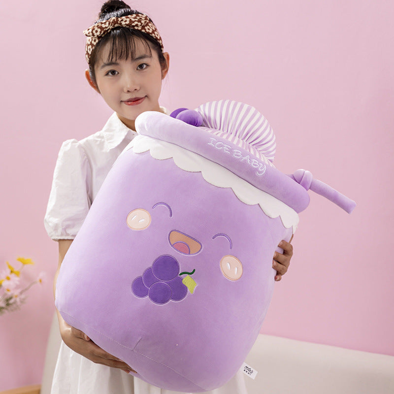 Ice And Snow Milky Tea Cup Pillow Doll Cute Plush Toy Prize