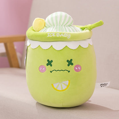 Ice And Snow Milky Tea Cup Pillow Doll Cute Plush Toy Prize