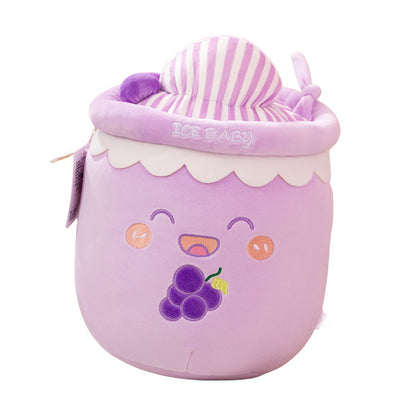 Ice And Snow Milky Tea Cup Pillow Doll Cute Plush Toy Prize