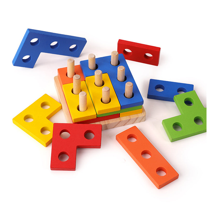 Young children assembling cube toy