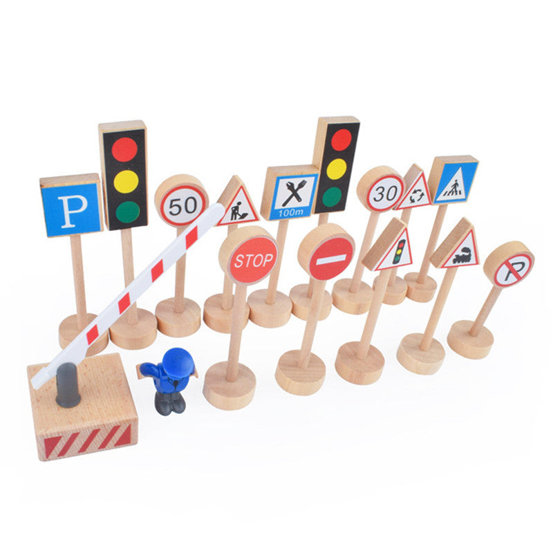 Wooden Street Traffic Signs Toys