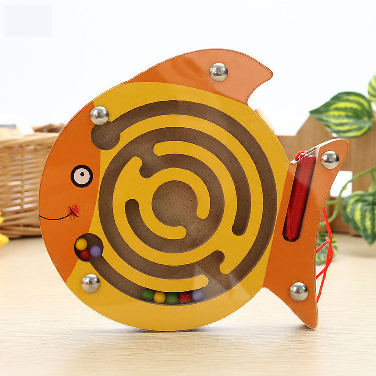 Children Magnetic Maze Toy Kids Wooden Puzzle Game Toy Kids