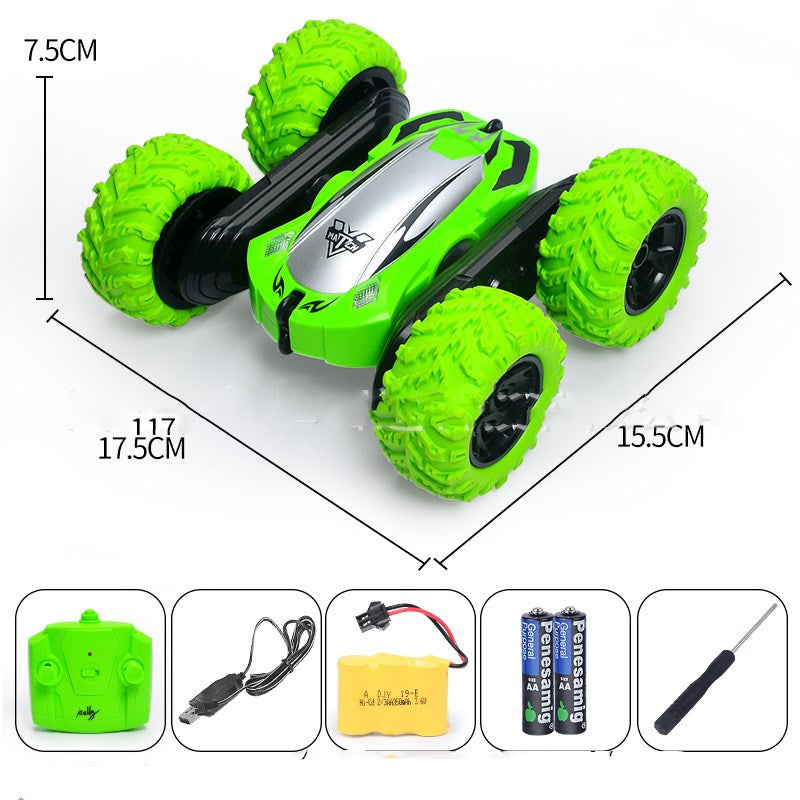 Remote control stunt car double-sided tumble bucket