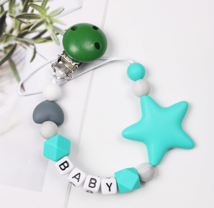 Baby Pacifier Chain Five Pointed Star Gum Anti Dropping Chain