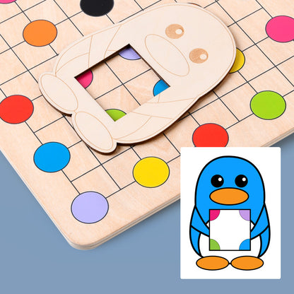 Wooden Penguin Color Matching Early Education Puzzle Toy