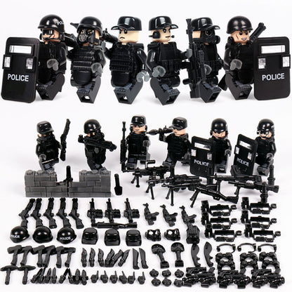 Military minifigures assembled children's toys