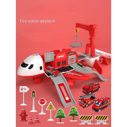 Children's Toy Track Storage Airplane With Alloy Car Ejection