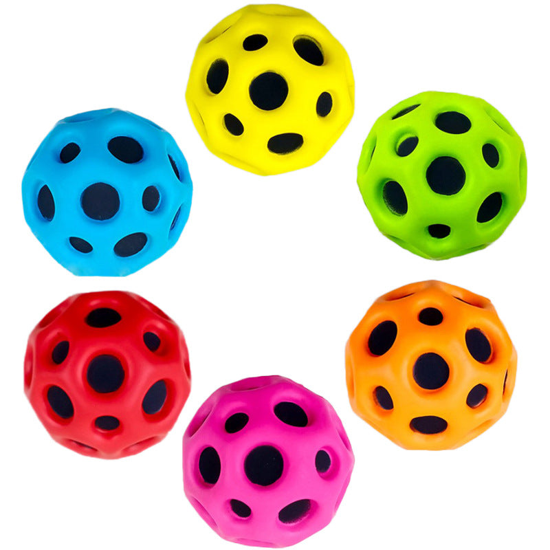 Hole Ball Soft Bouncy Ball Anti-fall Moon Shape Porous Bouncy Ball