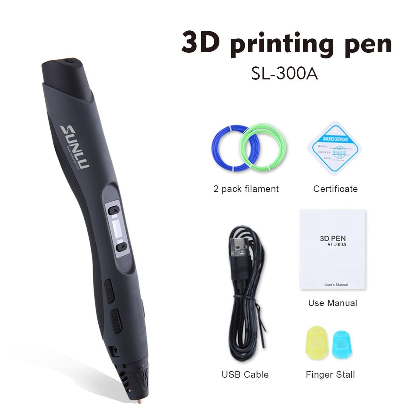SUNLU 3D Pen SL 300A 3D Printing Pen Support Drawing Set