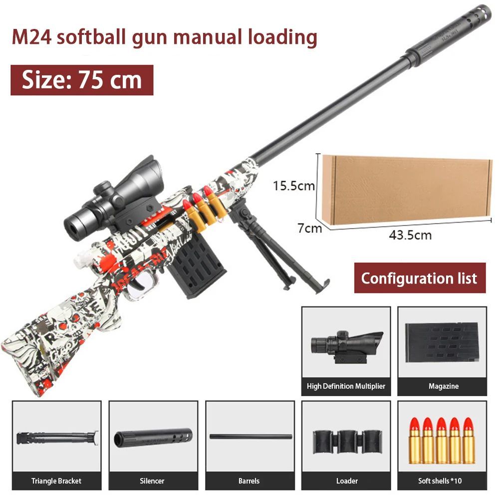 AWM M24 Shell Ejection Soft Bullet Sniper Gun Rifle Foam Darts