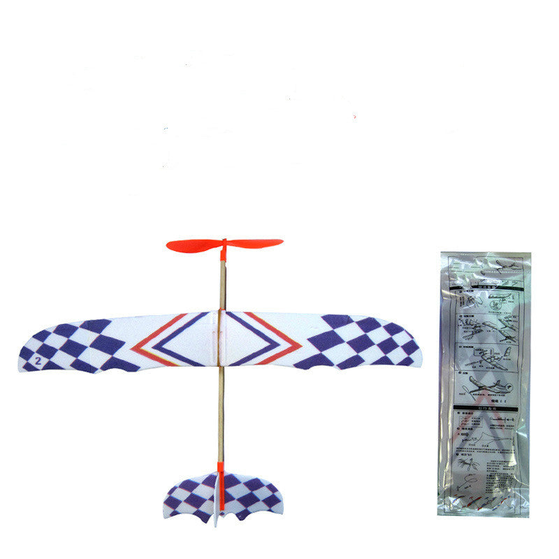 Double - wing rubber - powered aircraft