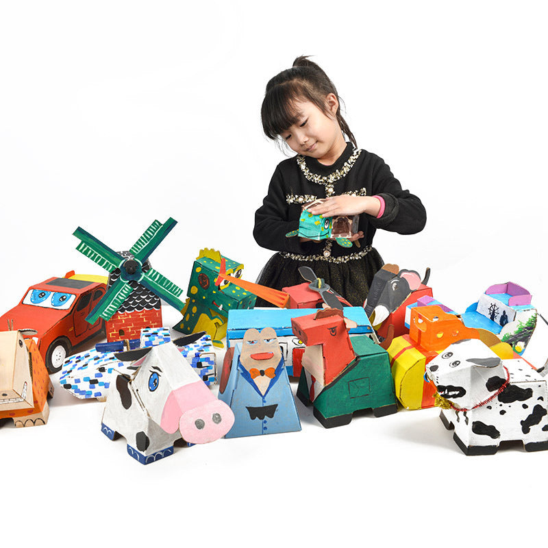 Children's graffiti corrugated toys