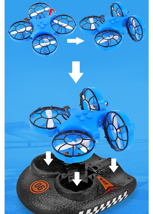 RC Boat Water Land And Air Four-Axis  Hovercraft Three-in-one