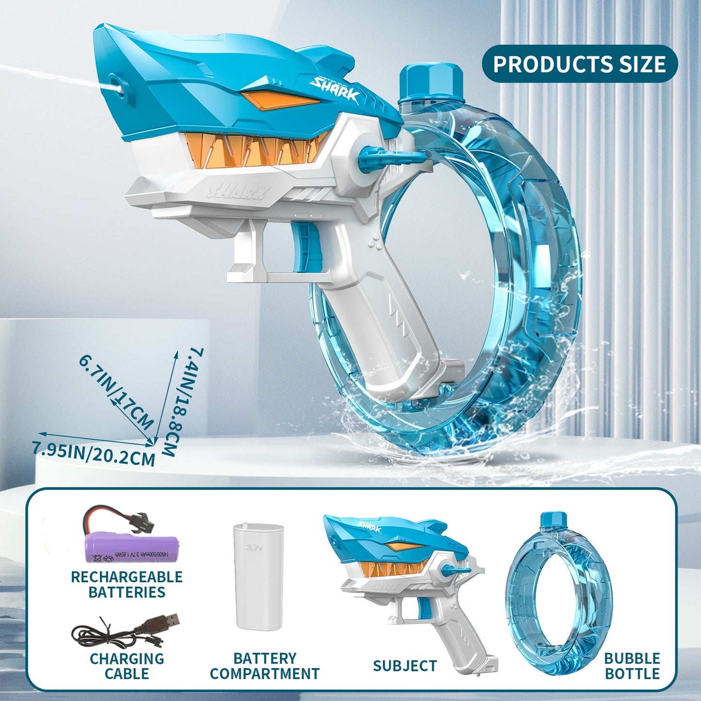 New Shark Electric Water Gun Toys Fully Automatic Toys