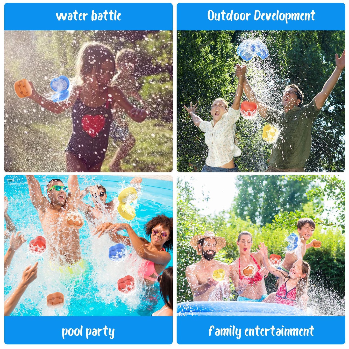 Summer Children's Water Injection Reusable Water Burst Balloon Magnetic Seal