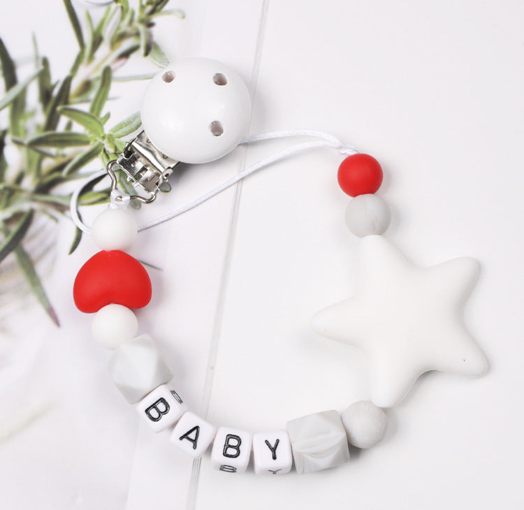 Baby Pacifier Chain Five Pointed Star Gum Anti Dropping Chain