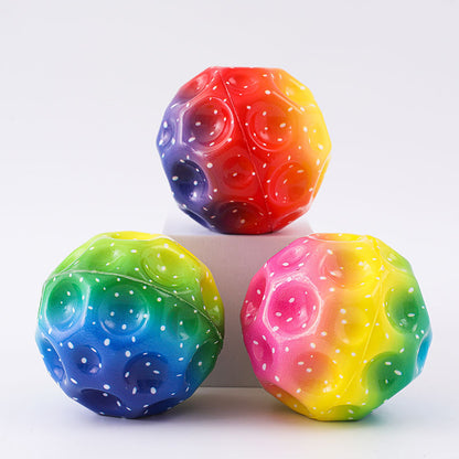 Colorful Hole Ball Soft Bouncy Ball Anti-fall Moon Shape