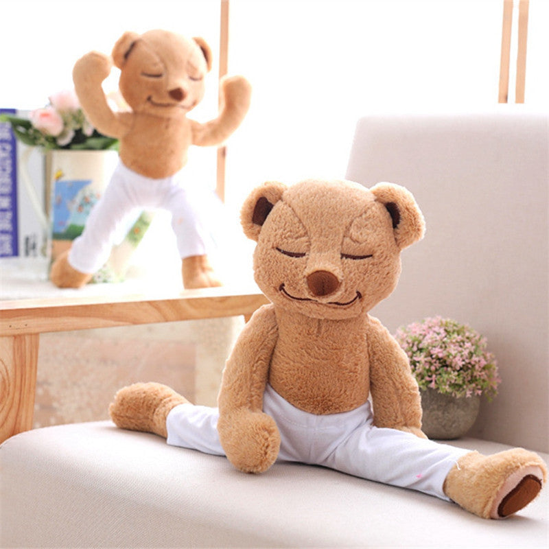 40cm Creative Yoga Bear Plush Toy Stuffed Cute Yoga Bear Doll