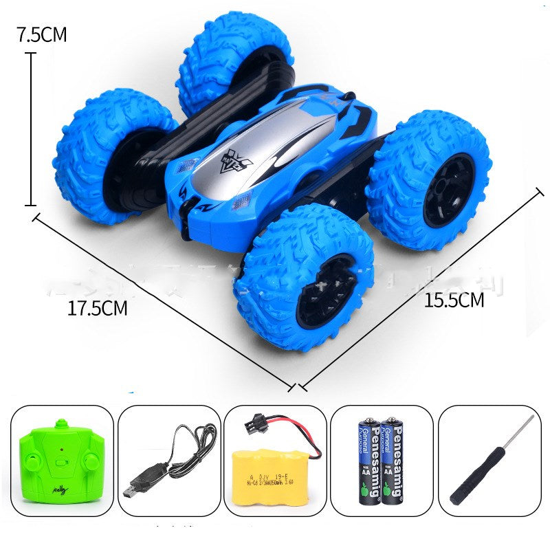 Remote control stunt car double-sided tumble bucket