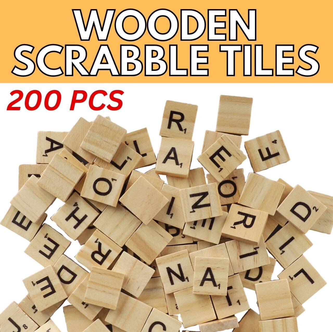 Scrabble Wood Tiles Pieces Full Sets 100 Letters Wooden Replacement Pick