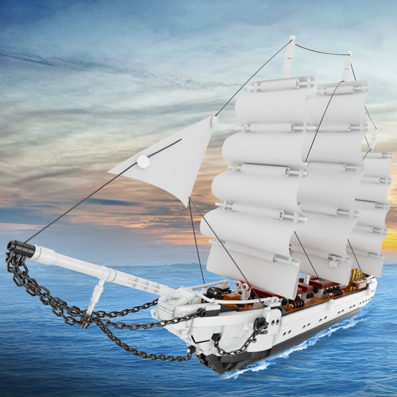 1672Pcs Sailboat White Swan Model Building Blocks DIY Boys Toys Gifts For Children