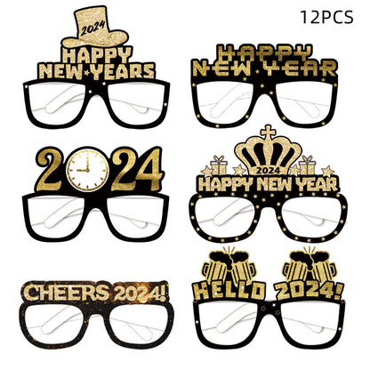 3D Glasses Happy New Year Children Kids Party Photograph Decoration Props