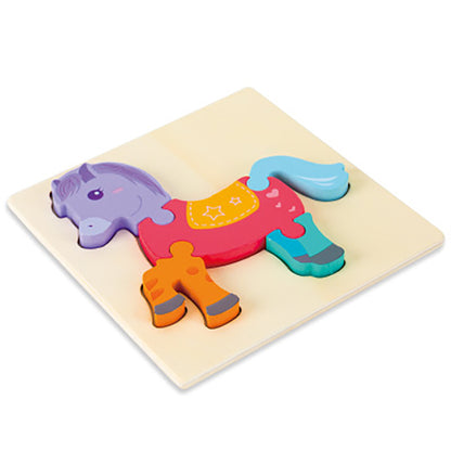 Cartoon three dimensional animal puzzle