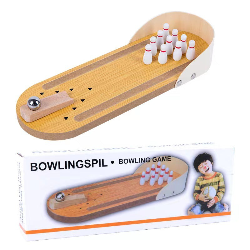 Table Top Mini Bowling Game Set-Tabletop Wooden Board