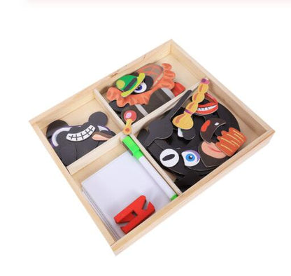 Montessori Magnetic Fun Puzzle Children's Wooden Puzzle Box