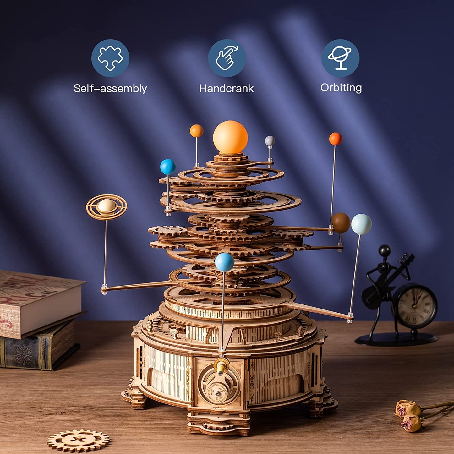 Robotime ROKR 316PCS Rotatable Mechanical Orrery 3D Wooden Puzzle