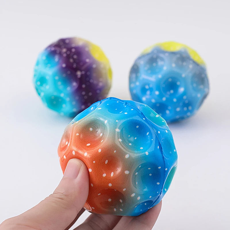 Colorful Hole Ball Soft Bouncy Ball Anti-fall Moon Shape