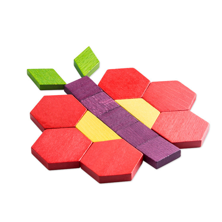 Color patterned blocks for baby wooden early education children's toys 250