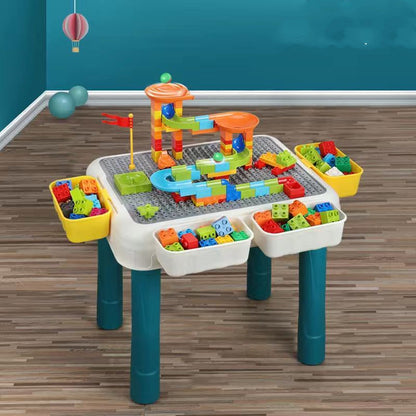 Children's building table toy assembly