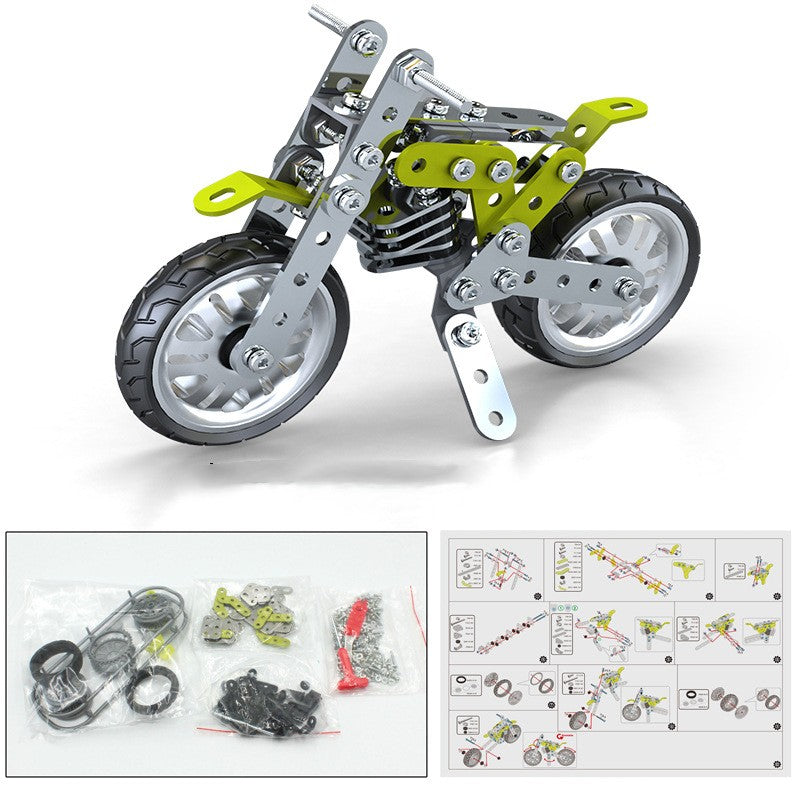 Metal Building Blocks Motorcycle Model Assembling Toys Boys Adults High Difficulty