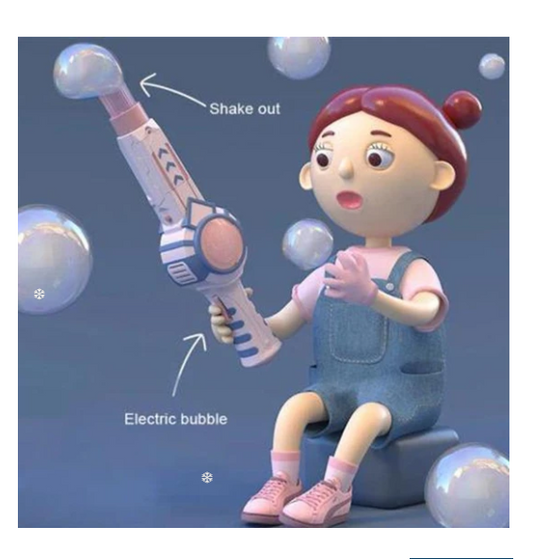 Elastic Smog Bubble Machine With Water Bubble Wand Girl Heart Toy