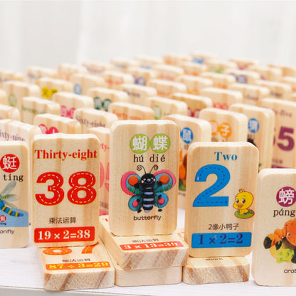 Wooden blocks math animal toys